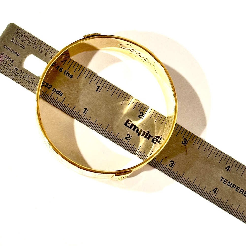 COACH Polished Gold & White Enamel Bangle Bracelet​ NEW​ - Picture 9 of 9